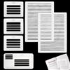 CRASPIRE 6 Modello di Stencil A Linea Retta per Diario Busta Indirizzamento Guida per Lettere PP Traslucido Disegno Dritto Righello per Calligrafia Scala di Spaziatura per Carta Diario Lettere