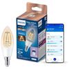 Philips Smart LED Candle Lamp Filament - Illuminazione LED intelligente - Luce bianca calda o fredda - E14-40W - Trasparente - Wi-Fi
