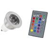 VR VETRINEINRETE Vetrineinrete® Lampada faretto led rgb con telecomando gu10 3 watt multicolore 220 volt luce colorata multicolor cambia colore A39