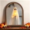 Generic Specchio fantasma illuminato, novità fantasma che tiene candela sullo specchio, spettrale decorazione di Halloween per interni per parete, tavolo, camino, casa, ufficio, feste