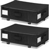 YushengTai Cassettiera sottoletto con ruote, rotazione a 360°, 2 pezzi, 60 l, con coperchio trasparente, montaggio rapido, per piumini, vestiti, scarpe e coperte (nero)