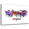 Printerland Quadro Moderno CITTA' città NAPOLI Quadri moderni da Parete XXL grande Stampa su tela Canvas Decorazione muro Murale Soggiorno Arredo Camera da letto Cucina (70x100 cm, napoli)