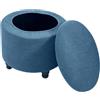 Generic Copri Pouf Rotondo Elasticizzato 2 Pezzi con Coperchio Fodera Poggiapiedi Morbida Lavabile Copri Ottomano Protettivo per Contenitore Arredo Casa 45-65cm(Light Grey)