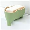 FABEILAI Simpatico design a forma di elefante, portasapone per bagno, vasca e lavello della cucina, senza trapano, rimovibile, supporto per doccia, verde
