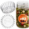 KADAX Pesi di Fermentazione - Set da 24 | Accessorio fi 82 mm con Rete per Barattoli TO82 | Inserto Plastica per Crauti, Kimchi & Cetriolini | senza BPA