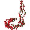 PacuM 3 Pezzi 2,45 M Ghirlanda Fiori Finti Artificiali(Rosso Primavera) | Fiori Artificiali Simulazione Ghirlanda Primaverile Pieghevole per Decorare Pareti Porte Finestre Pareti di Fondo Scale