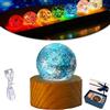 RONGJUEOZ Sfere di Vetro Lumina Noctis, Sfere Lumina Noctis, Sfere di Cristallo 7 Core Memories, Base Luminosa a LED, Lampada Spaziale, luci cosmiche calmanti, Decorazioni (Blue)
