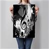 Generic stampe artistiche da parete con Chiave di violino nota musicale, stampe su tela di Temi musicali astratti per casa soggiorno camera da letto, senza cornice, In bianco e nero, 70x50cm