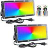 Eleganted RGB Faretto Led da Esterno 50W, 2pcs IP65 Faretto LED Cambio Colore RGB Modalità di Strobo DIY, con Telecomando 16 Colori 4 Modalità per DJ discoteca, Halloween, feste, giardino,Cortile