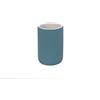 Generico Accessori Bagno in Ceramica Linea Color Blu Pastello Soft-Touch - Set Bagno Moderno con Design Cannettato, Varianti Dispenser Sapone, Portaspazzolino e Portascopino WC (portaspazzolino)
