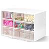 Fyihoxi Mini Cassettiera Portaoggetti con 9 Cassetti, Cassettiera Piccola Portaoggetti, Organizer Portaoggetti con Cassetti da Scrivania per Cucito, Lavori Creativi e Accessori