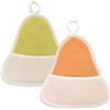 hobbymio.it Presine da Cucina a forma di Campana da ricamare a punto croce, Set da 2 Pezzi presine campana con tela aida, Coppia di presine da cucina (POIS VERDE/ARANCIO)