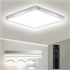 Ouyulong Plafoniera Led soffitto Dimmerabile 30cm, 36W Plafoniera Led Con Telecomando,Controllo temperatura Colore 3000-6500K,Luminosità Regolabile10%-100%, Funzione Timer, per Soggiorno,Bagno