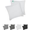 Barbons Federe 40 x 40 cm bianco set di 2-100% Jersey di Cotone - Copri Cuscino per Letto - Fodera Protezione
