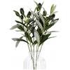 Culinavog 6 pezzi Rami d'ulivo Artificiali, Piante Finte da 30 cm, Doppia Forcella, Rami Ulivo Finti per Vasi, Decorativi con Frutti Oliva Piante, per Uso Interno ed Esterno Artificiale (Ramo singolo)