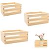 Foonary 3 Pezzi Cassa in Legno per Vino, Frutta, Utensili, Senza Coperchio, Riutilizzabili, Piccole Scatole Decorative Vintage in 3 Taglie per Vino, Frutta, Kit di Attrezzi