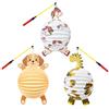 Silkwish Set di 3 lanterne di carta per bambini, unicorno, dinosauro, cane | Lanterna fai da te, lanterna Martin, per bambini, set fai da te, lanterne di San Martin, con asta a LED