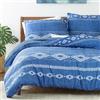 Whale Flotilla Set Copripiumino Matrimoniale, 3 Pezzi, Copripiumino 155 x 220 cm con 2 Federe 80 x 80 cm, Biancheria da Letto in Microfibra Morbida, Motivo a Righe, Blu