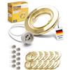 Sweet Led Faretti da incasso GU10 in metallo, set da 10 pezzi, cornice da incasso dorata, 230 V, con attacchi GU 10, faretti da soffitto orientabili, faretti da incasso per LED o alogeni, faretti