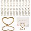 Cryptisg 50 Pezzi Segnaposto Matrimonio, Cuore Segnaposto Metallo | Portacarte da Tavolo a Forma di Cuore in Oro, Porta Foto in Metallo per Feste, Ristoranti, Matrimoni, Banchetti, Eventi
