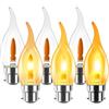 LVWIT Lampadine a Fiamma B22, Lampadine LED 1W Equivalenti a 3W, 35 Lumen, Lampadina Fiamma Vintage B22 Luce Calda 1800K, Lampadina LED Fiamma Candele C35 Stile Retrò, Non Dimmerabile,6 Pezzi