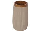 Generico Set accessori bagno completo Linea London TORTORA effetto legno - Dispenser, Portascopino, Portaspazzolino, Portasapone e Pattumiera 5L (PORTASPAZZOLINO)