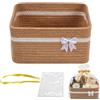 Shintel Cesto regalo vuoto, cestino per regali, cestino intrecciato | Cesto regalo con sacchetti regalo e nastri, per compleanno, matrimonio, baby shower, 34,5 x 25,5 x 15 cm