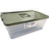Acan Tradineur - Scatola portaoggetti con ruote e coperchio colorato, in plastica, contenitore per libri, vestiti, coperte, 45 l, 59 x 39 x 23 cm, coperchio colore casuale