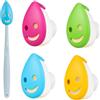 Voarge Portaspazzolino antibatterico con ventosa, 4 pezzi, Smiley, multicolore