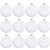 MagiDeal 12x Ornamenti Di Natale a Forma Di Palla Piatta, Palline Di Natale Fai Da Te in Polipropilene 8 Cm, Addobbi Natalizi per Albero Con Corde Appese per Caminetti, Pareti, Porte, Finestre