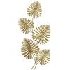 HOMCOM Wall Art a 5 Foglie di Monstera 83x2.5x39 cm color Oro | Accessori Montaggio Inclusi, Decorazioni Murali Metallo, Foglie Dorate Parete