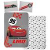 BrandMac Cars Saetta McQueen Copripiumino Neonato 100x135 + Federa 40x60 100% Cotone | Lettino reversibile | Cotone naturale morbido traspirante | Disney Pixar | 0-3 anni | Sbarre | Regalo | Lavabile in lavatrice