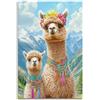 ZlXXYZ Poster da parete per decorazione moderna per ufficio e famiglia - Poster con animali alpaca carini e giocosi pieni di carineria, pittura decorativa artistica 20 x 30 cm, senza cornice