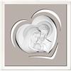 Holyart Sacra Famiglia quadro legno tortora bilaminato Valenti Argenti 17x17 cm