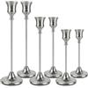 CITINER Set di 6 Portacandele Argento, Candeliere in Metallo per Candele a Candelabro, Elegante Supporto Candela per Matrimonio, Compleanno, Cena Romantica e Decorazione Tavolo Casa