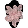 Anevous Applicazione 3D con paillettes floreali, perline sequin, toppa in pizzo glitterata con spilla, doppio strato in pizzo per tessuto da cucito fai da te, abiti, matrimoni, jeans, borse, rosa champagne A