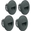 LIGHTWORLD24 Welt der Lichter LIGHTWORLD24 Illuminazione LED per Scale da Interno ed Esterno - Faretti da Incasso a Muro IP65, 230V, Luce per Gradini, Applique da Parete GRIGIA - Set 4 Pezzi