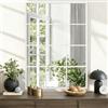 WDSHIYI Specchio rettangolare bianco, con cornice in metallo, specchio moderno da appendere alla finestra, per camera da letto, soggiorno, camino, 45,7 x 66,7 cm