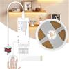 RYE Kit di strisce luminose a LED da 5 m, tagliabile 3000 K, 6 uscite di alimentazione, interruttore touch e dimmerabile, striscia COB per armadio da cucina, scaffale per libri, mensola galleggiante