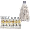 Apex Set 6 Mop Lavapavimenti in Cotone Filo Grosso 240g - Attacco Universale a Filetto - Ideale per Pulizie Intense - Alta Assorbenza e Lunga Durata - Compatibile Manici Standard