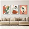 MKHFUW Set di 3 Arte da Parete con Foglie Botaniche Astratte, Poster Boho Disegno al Tratto Donna, Senza Cornice (Design-06, 3Pcs-50x70cm)
