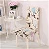 Morbuy Coprisedie con Schienale, Morbuy Universale Elegante Stampa Floreale Coprisedia Elastico per Sala Pranzo Hotel Banchetto Lavabile Sfoderabile Party Decor (4 Pezzi,Bianco Latte)