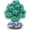 SICILIA BEDDA CAPACI Pigna Siciliana in Ceramica di Caltagirone Decorativa - H 6 cm - Verderame - Mod. Gambo Decorato Casuale