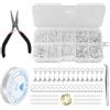 REBECCAGIBSON 904 Pezzi Argento Chiusura Collana Set con Fascetta Bracciale, Fermagli Moschettoni e Morsetto Fissaggi, Anelli di salto Aperti, Kit di Produzione e Riparazione, per Gioielleria