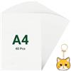 WISYOK Plastica Termoretraibile, 40 Pezzi, 0.3mm A4, dipinto a mano | Fogli Termoretraibili, Trasparente Opaco, Shrink Plastic per Artigianato Creativo Bambini e Portachiavi DIY Adulti