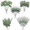 JNYUTEEN 35 Pezzi Rami Eucalipto Artificiale, 4 Stili Piante Finte Decorativo, Foglie Vegetali per Matrimonio Casa Ufficio Composizioni Floreali