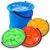 UESDU Secchio pieghevole, 4 pezzi, per bambini, da spiaggia, portatile, 2 l, piccolo, colorato, multifunzione, per campeggio, pesca, spiaggia