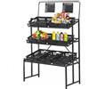 IBOWZ Carrello Porta Frutta da Cucina Espositore per cestini di frutta e verdura autoportante, espositore con bocca smussata per negozi, mercati agricoli, vendita al dettaglio, espositore per scaffali di s