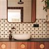 Alwayspon Adesivi per piastrelle, 25 pezzi x 20 cm, retro rosso floreale, autoadesivo, per bagno, cucina, paraspruzzi, in vinile, per pavimenti e pareti