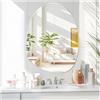 JMITHA Specchio Irregolare da Parete Specchio da Parete Ingresso Asimmetrico 60 x 45 cm Grande Moderno Irregolare Vetro Senza Cornice Ondulato